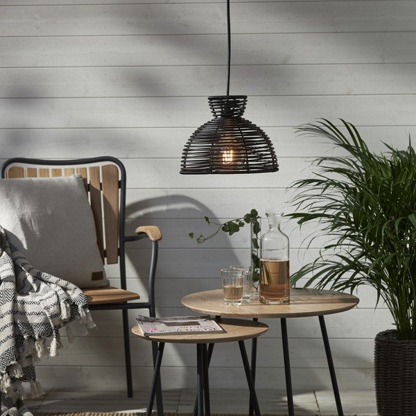 Černé venkovní stínidlo na stropní svítidlo Star Trading Runde, ø 26 cm-image-1