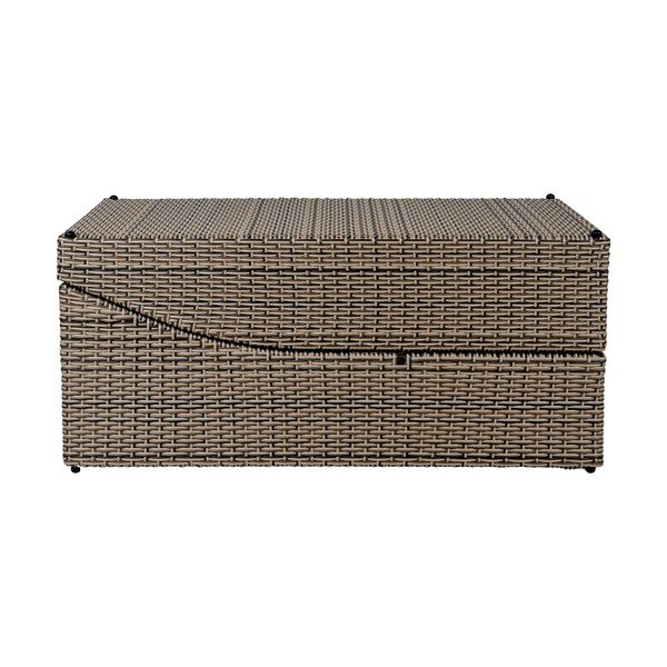 Šedé skládací zahradní lehátko z umělého ratanu Split – House Nordic-image-4