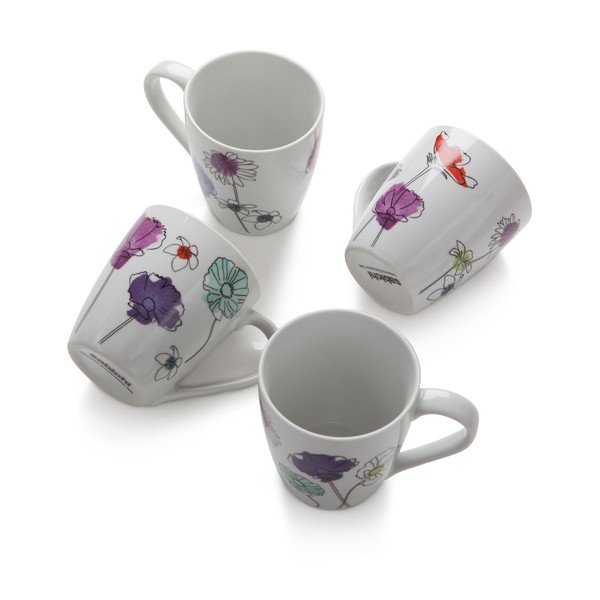 Sada 4 porcelánových hrnků Aster, 330 ml-image-1