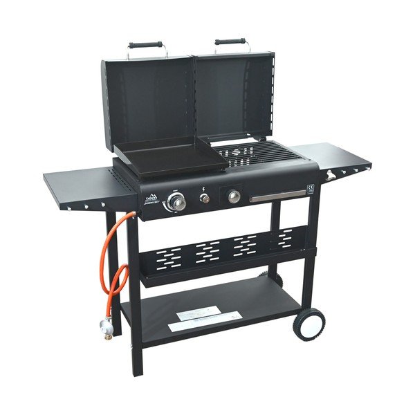 Plynový/na dřevěné uhlí gril Domino 2in1 – Cattara-image-1