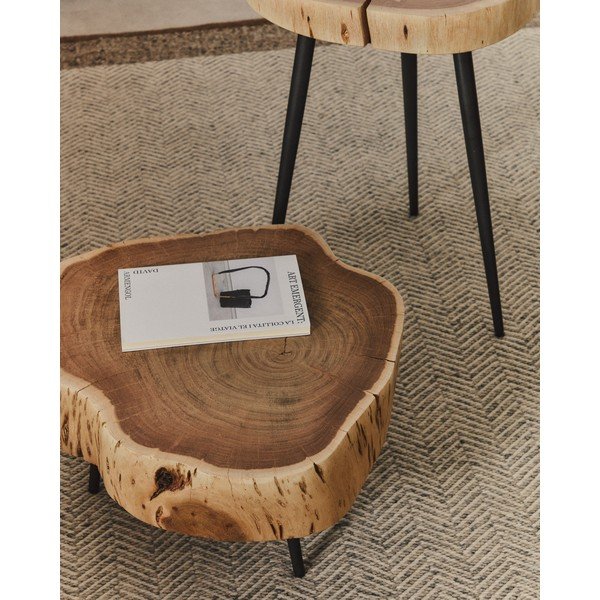 Kulatý konferenční stolek s deskou z akácie v přírodní barvě 49x47 cm Tanive – Kave Home-image-2