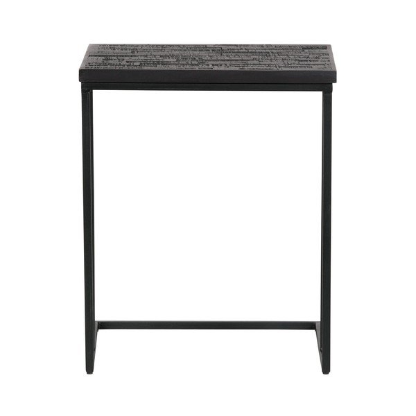 Černý odkládací stolek s deskou z recyklovaného teakového dřeva BePureHome Shape-image-2