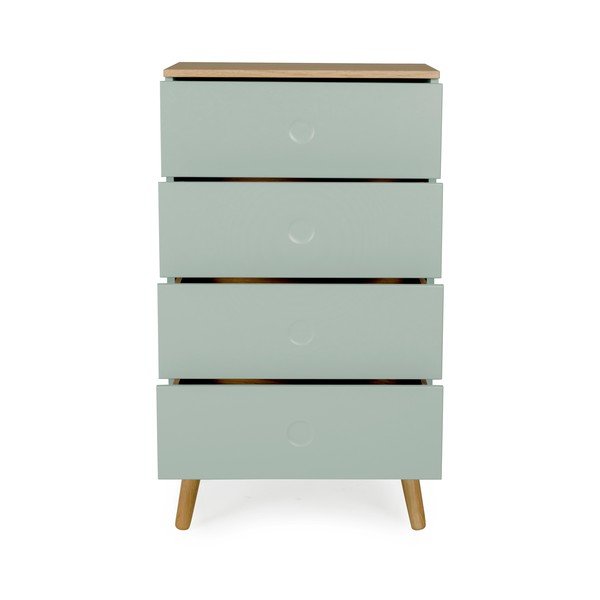 Zelená komoda s nohami z dubového dřeva Tenzo Dot, šířka 55 cm-image-3