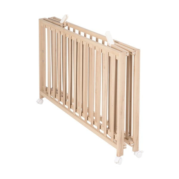 Skládací postýlka na kolečkách v přírodní barvě 60x120 cm Fold up – Roba-image-3