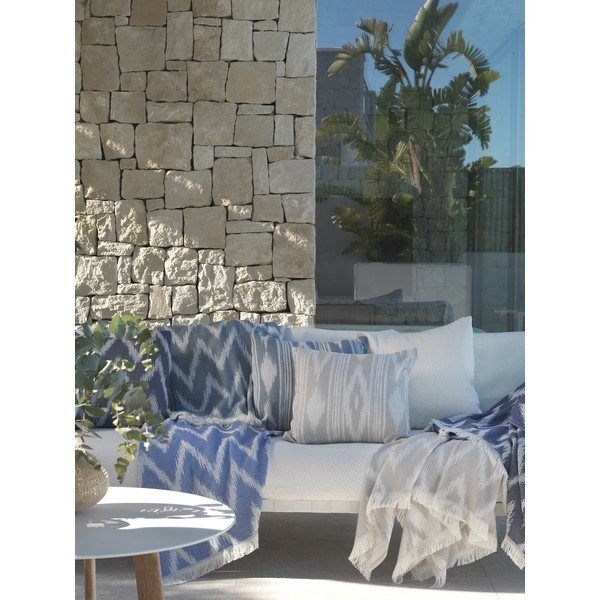 Tmavě modrá deka s příměsí bavlny 140x180 cm Mallorca – Euromant-image-3