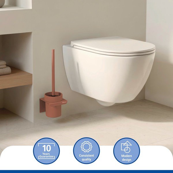 Hnědá plastová WC štětka bez vrtání Turbo-loc Lizan – Wenko-image-2