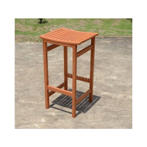 Hnědé dřevěné zahradní barové židle v sadě 2 ks Palmdale – Garden Pleasure-image-2