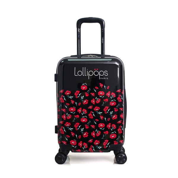 Černočervené skořepinové zavazadlo na 4 kolečkách Lollipops Poppy