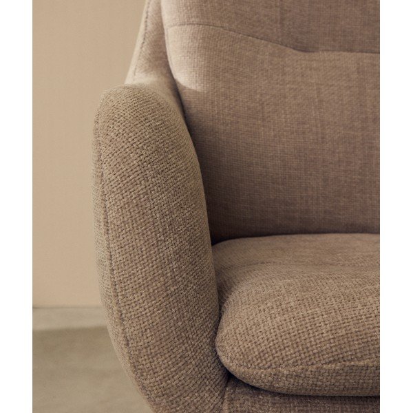 Béžové čalouněné jídelní křeslo s područkami Lexa – Kave Home-image-3