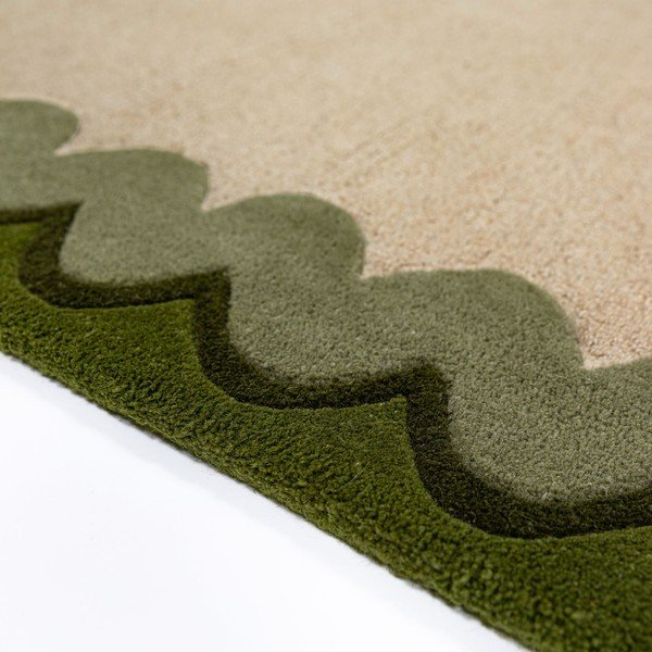 Zelený/v přírodní barvě ručně tkaný vlněný koberec 200x290 cm Wiggle Wool – Flair Rugs-image-3