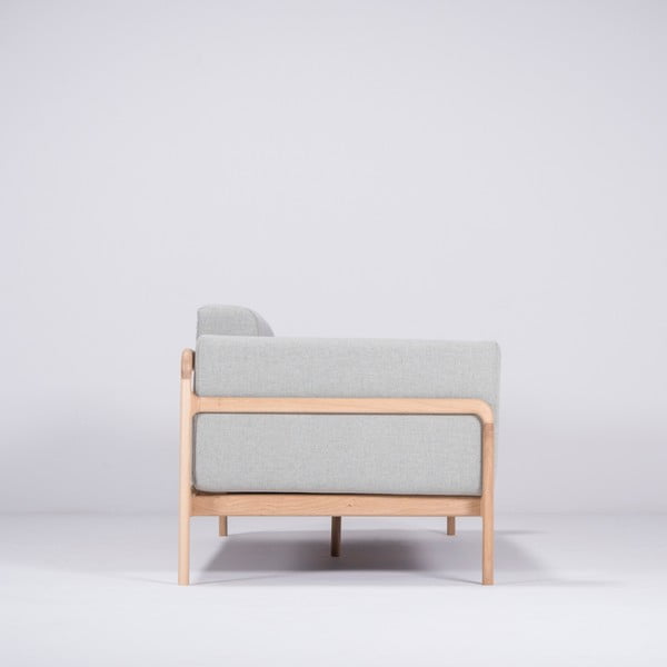 Modrošedá pohovka s konstrukcí z masivního dubového dřeva Gazzda Fawn, 210 cm-image-2