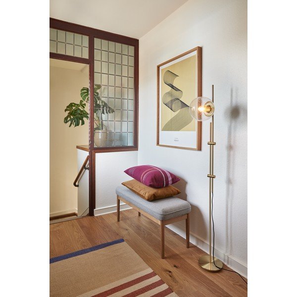 Stojací lampa v mosazné barvě se skleněným stínidlem (výška 147 cm) Bubble – Hübsch-image-3