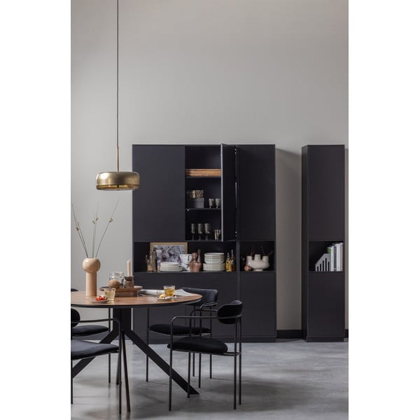 Černá modulární knihovna z borovicového dřeva 120x210 cm Finca – WOOOD-image-1