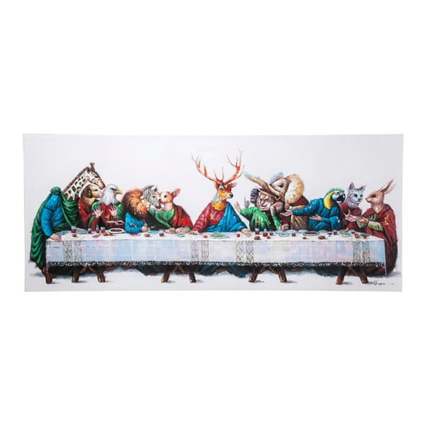Obraz s ručně malovanými detaily kare Design, Last Supper,100 x 240cm