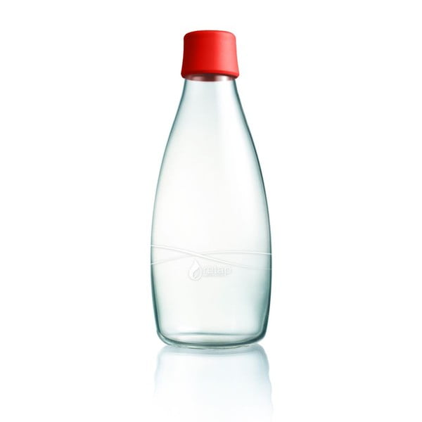 Červená skleněná lahev ReTap, 800 ml