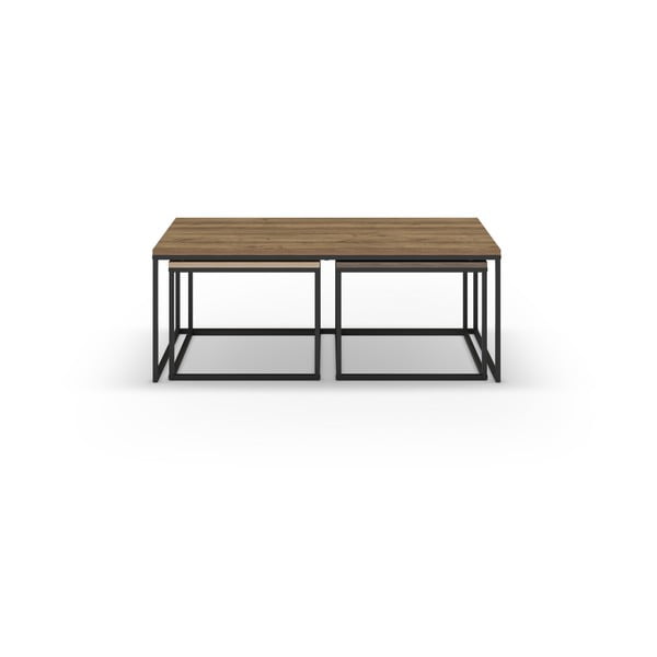 Konferenční stolky v sadě 3 ks v přírodní barvě 60x110 cm Camelia – Marckeric-image-2