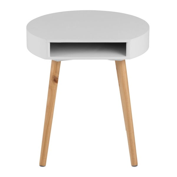 Bílý odkládací stolek s přihrádkou Actona Ela-image-1