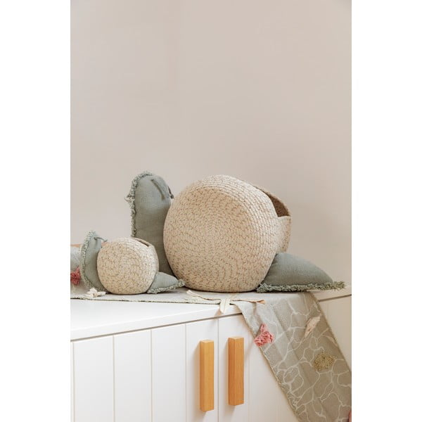 Krémový/šalvějově zelený látkový dětský koš na hračky 60x24x30 cm Big Snail – Lorena Canals-image-3