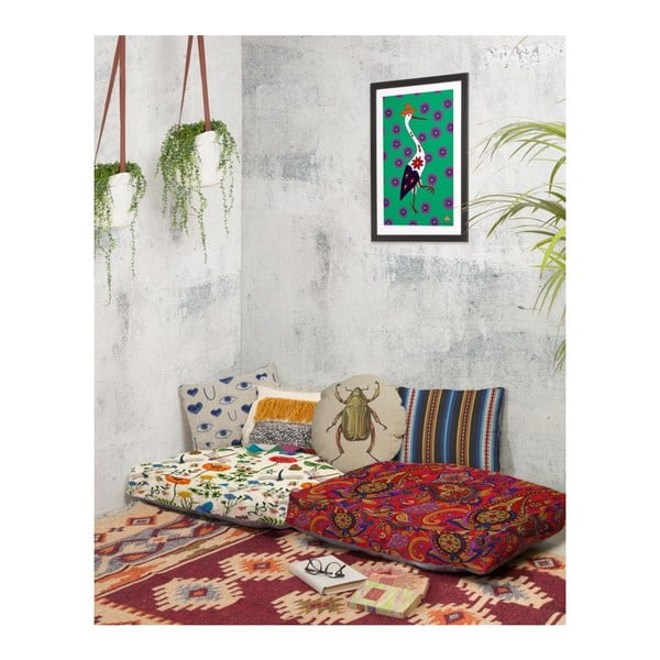 Sedací polštář s příměsí lnu Madre Selva Paisley, 60 x 80 cm-image-3