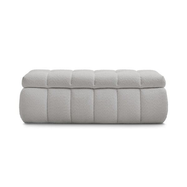 Světle šedá lavice z textilie bouclé Mont Blanc – Bobochic Paris-image-2