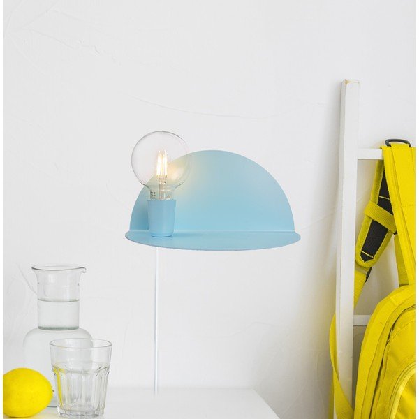 Modré nástěnné svítidlo s poličkou Homemania Decor Shelfie-image-2