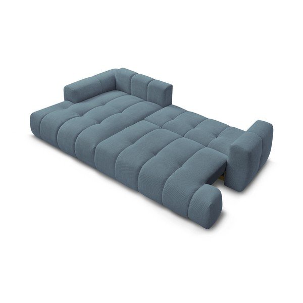 Modrá rozkládací/s úložným prostorem rohová pohovka (levý roh/s lenoškou) Fuji – Bobochic Paris-image-4