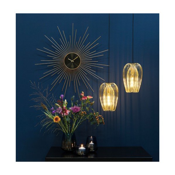 Nástěnné hodiny v černo-zlaté barvě Karlsson Peony, ø 95 cm-image-1