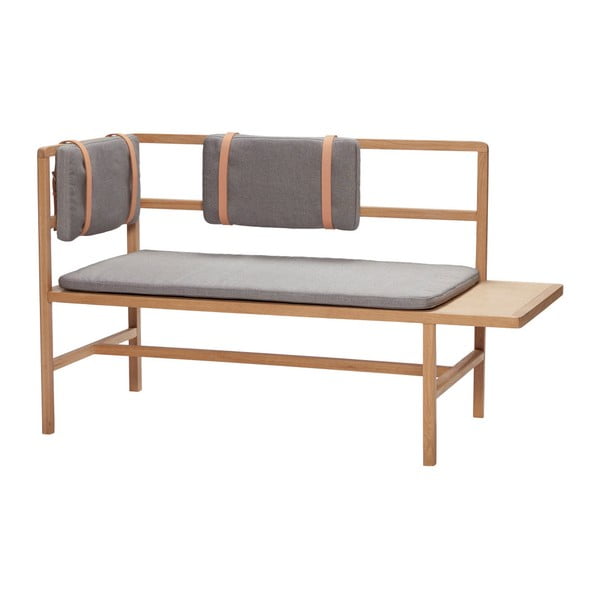 Lavice s polštářem Hübsch Oak Bench-image-4
