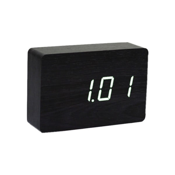 Černý budík s bílým LED displejem Gingko Brick Click Clock-image-2