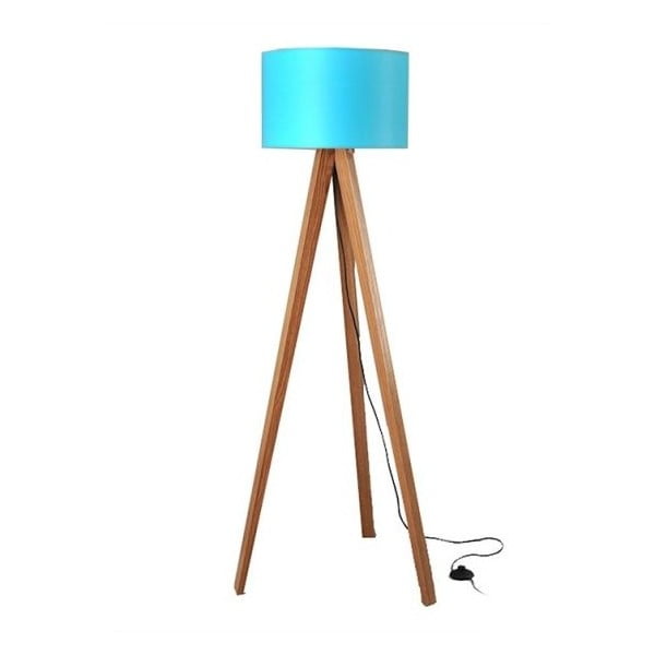 Stojací lampa Tripod Blue/Walnut