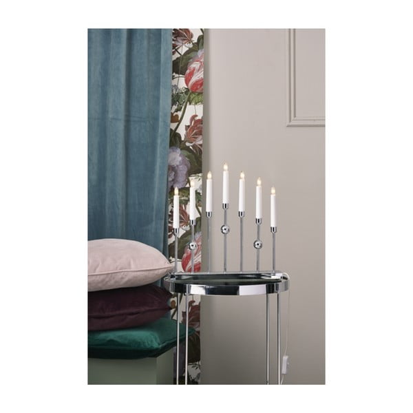 Svícen ve stříbrné barvě Star Trading Gustavo, výška 37 cm-image-2