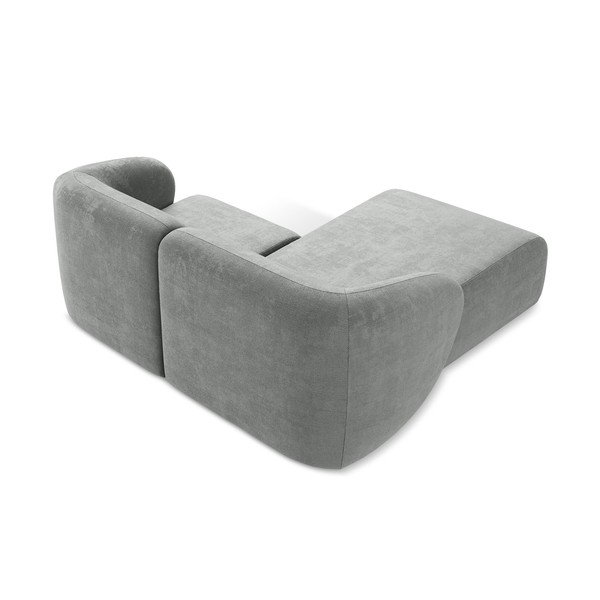 Šedá žinylková rohová pohovka (levý roh/s lenoškou) Lani – Makamii-image-3