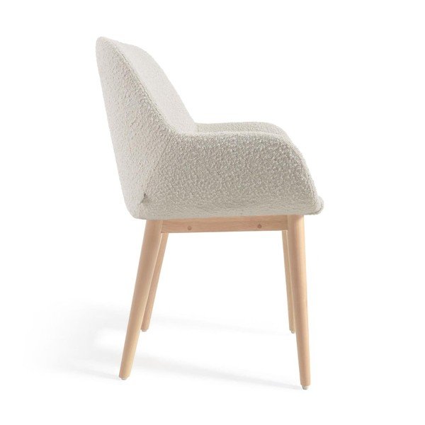 Bílé čalouněné jídelní křeslo Konna – Kave Home-image-3