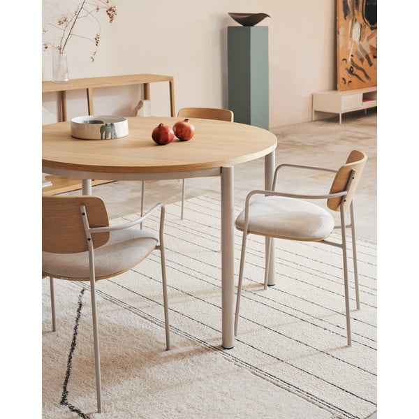 Rozkládací jídelní stůl s deskou v dubovém dekoru v přírodní barvě 90x120 cm Montuiri – Kave Home-image-1