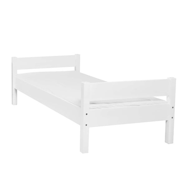 Bílá dětská jednolůžková postel z masivního bukového dřeva Mobi furniture Mia, 200 x 90 cm
