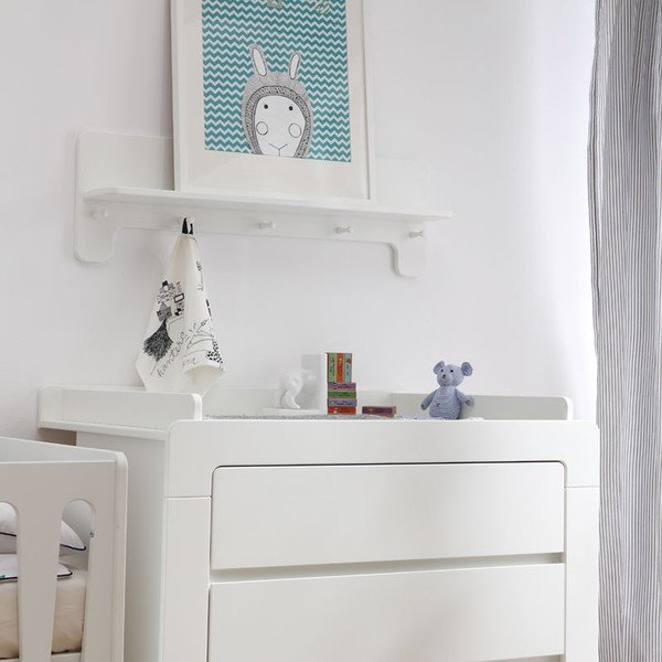 Bílá nástěnná polička Pinio Moon-image-1