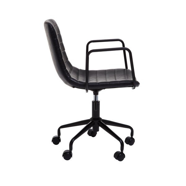 Černá kancelářská židle z imitace kůže Forbes – Premier Housewares-image-3