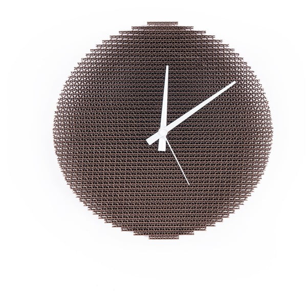 Tmavé kartonové nástěnné hodiny s bílými ručičkami Kartoons Circlock, Ø 30 cm