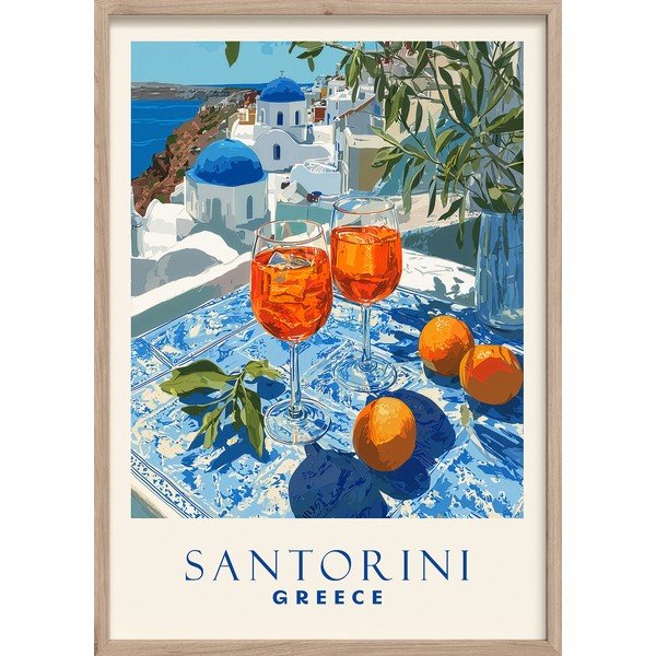 Tištěný obraz s rámem 50x70 cm Santorini – Styler
