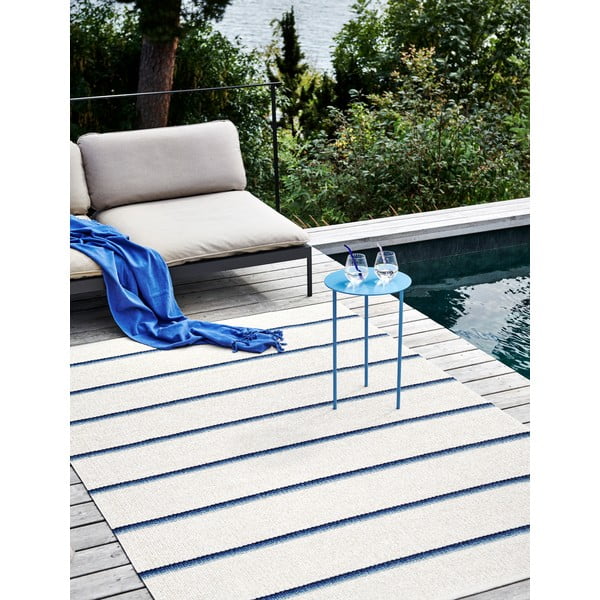 Modro-krémový vnitřní a venkovní koberec 70x90 cm Olle Blue Vanilla – Pappelina-image-4