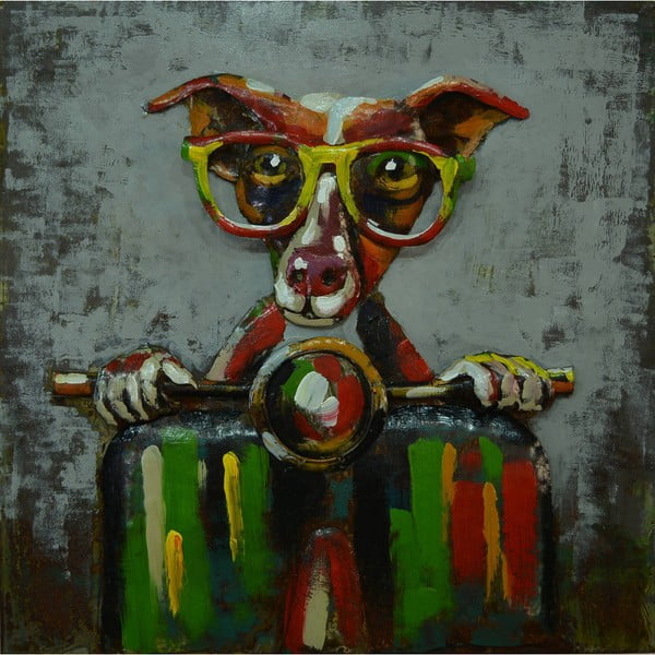 Ručně malovaný obraz Vivorum Dog Scooter, 80 x 80 cm