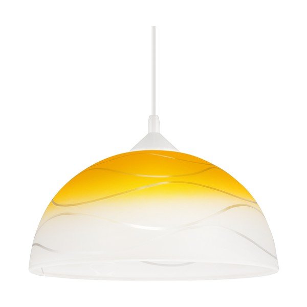 Žluté závěsné svítidlo se skleněným stínidlem ø 30 cm Sfera – LAMKUR-image-4