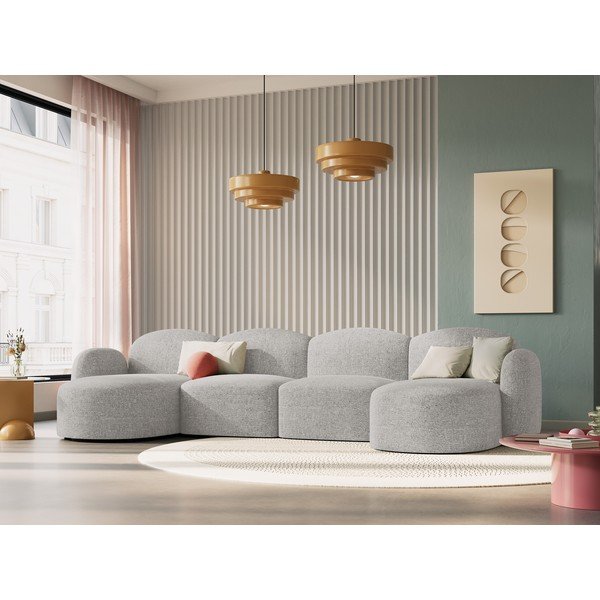 Světle šedá rohová pohovka Blair – Micadoni Home-image-1
