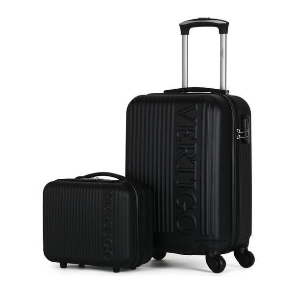 Sada černého cestovního kufru na kolečkách a menšího kufříku VERTIGO Valises Cabine & Vanity Case