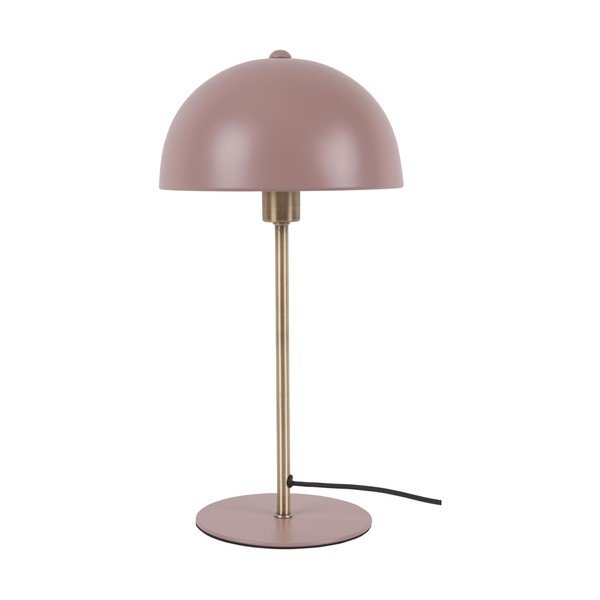 Růžová stolní lampa s detaily ve zlaté barvě Leitmotiv Bonnet