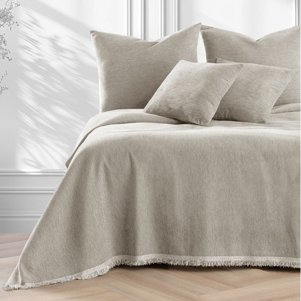 Béžový přehoz z žinylky 220x240 cm Talo – Filumi-image-2