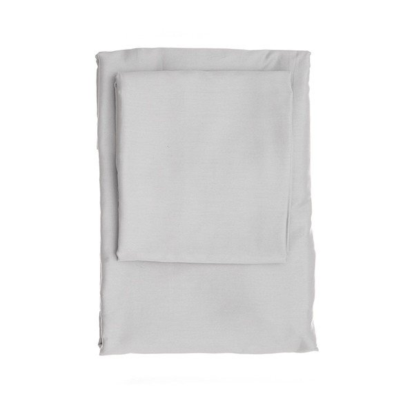 Šedé prostěradlo z bavlněného saténu Patik De Light Grey, 180 x 225 cm