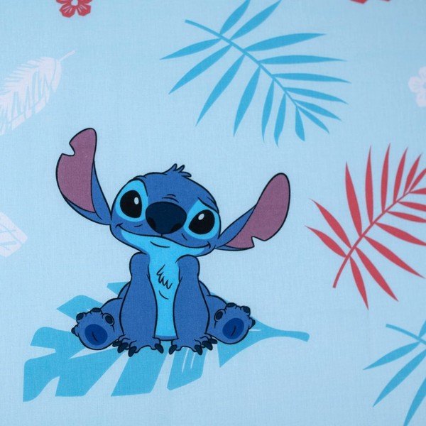 Modré napínací bavlněné dětské prostěradlo na jednolůžko 90x200 cm Lilo & Stitch "Blue" – Jerry Fabrics-image-2