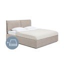 Čalouněná dvoulůžková postel taupe s úložným prostorem s matrací/s roštem 180x200 cm Thessa Pillow – Bonami Selection