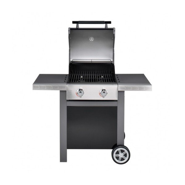 Černý plynový gril se 2 samostatně ovladatelnými hořáky a teploměrem Jamie Oliver BBQ-image-2